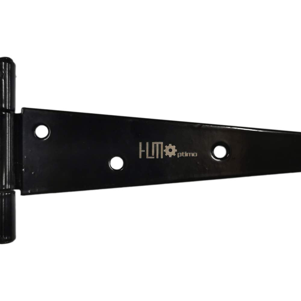 HLMOptimo Heavy Duty 4-inch T Hinge Set – Rustproof Black, 6 pcs