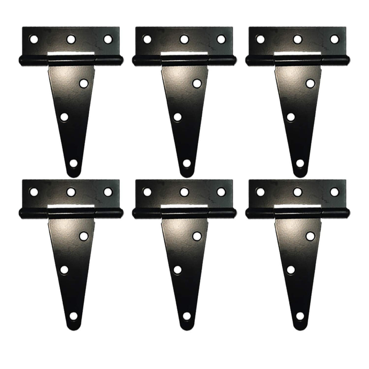 HLMOptimo Heavy Duty 4-inch T Hinge Set – Rustproof Black, 6 pcs