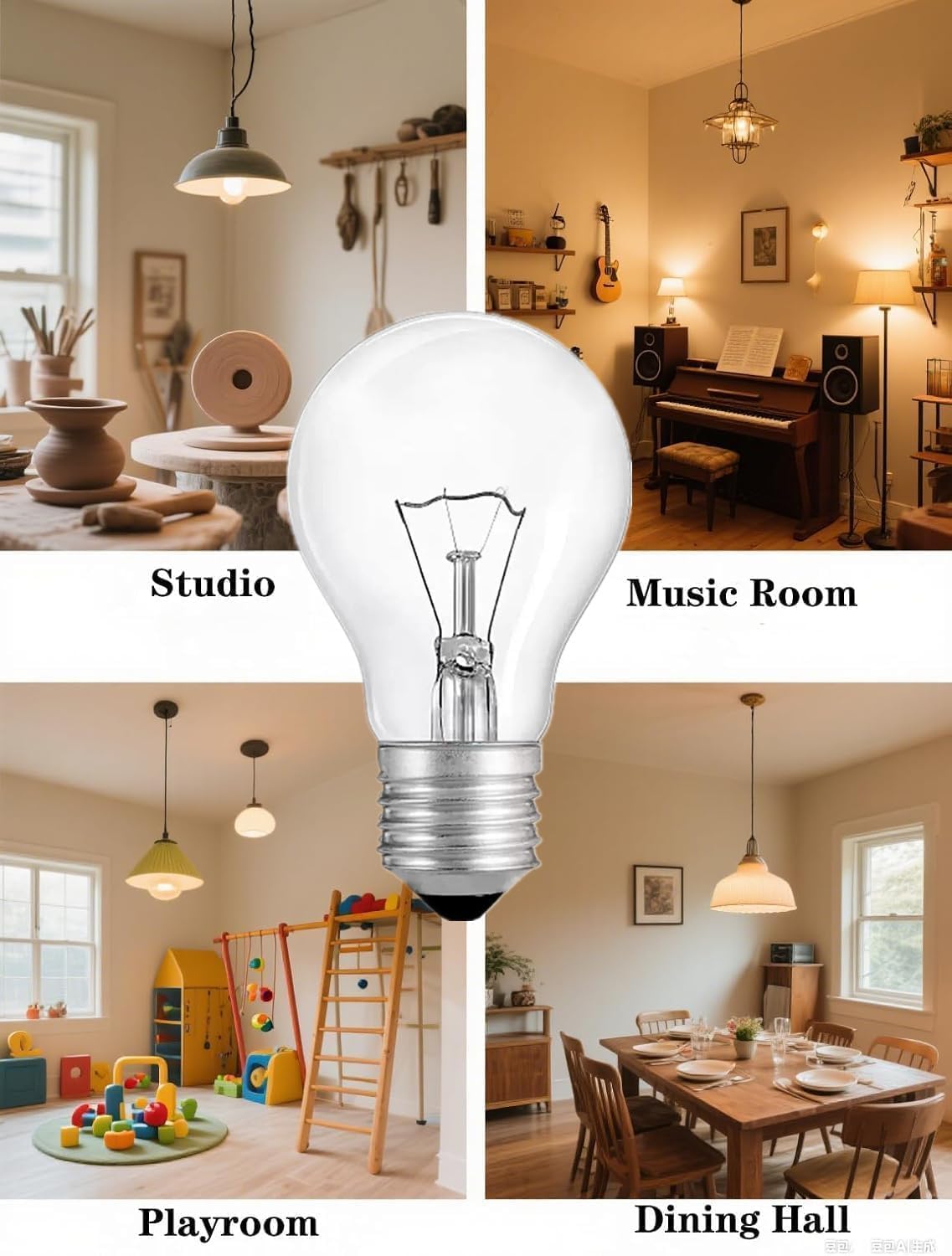 Hoimuv 150W A19 Rough Service Incandescent Bulbs – 4 Pack