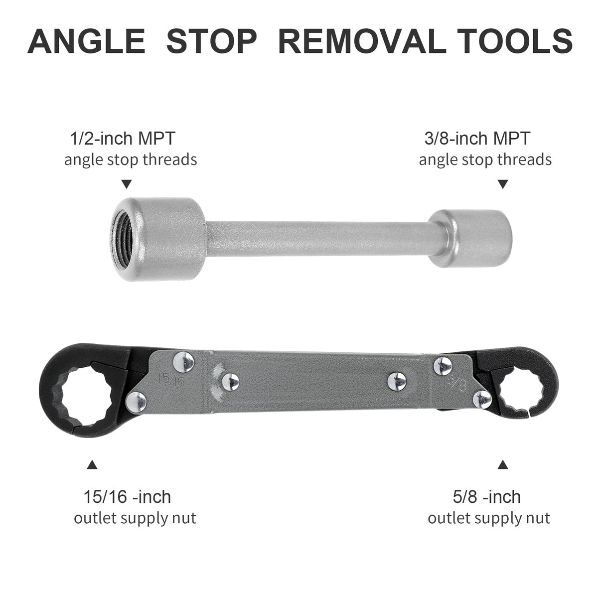 Holdly Angle Stop Wrench Kit – Adjustable Plumbing Tool for Compression Stops