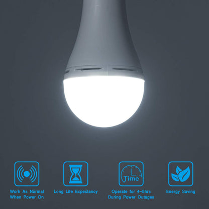 HOLDWILL 6 Pack Rechargeable Emergency LED Bulbs | 60W Equivalent, 900 lm, 6000K, E26/E27