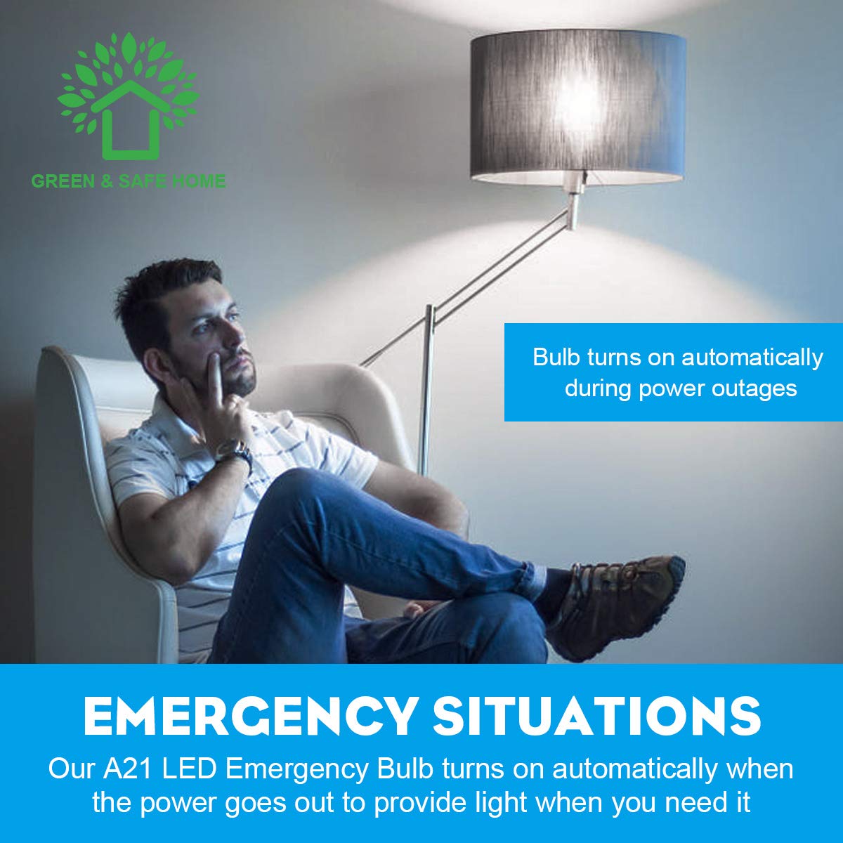 HOLDWILL 6 Pack Rechargeable Emergency LED Bulbs | 60W Equivalent, 900 lm, 6000K, E26/E27