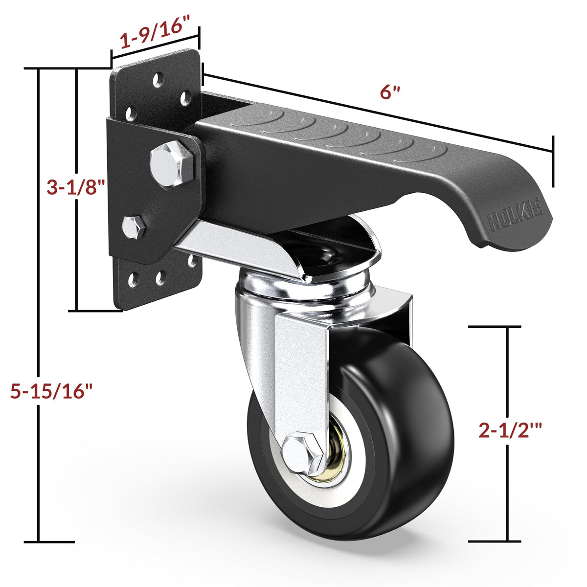 HOLKIE Retractable Casters for Workbenches – Lifting & Lowering, 900 lbs per Caster, 4 Pack, 360° Swivel
