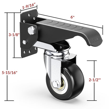 HOLKIE Retractable Casters for Workbenches – Lifting & Lowering, 900 lbs per Caster, 4 Pack, 360° Swivel