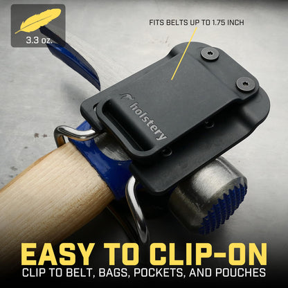 Holstery HammerMaster | Clip-On Hammer Holder Loop for Hammers, Hatchets, and Mallets