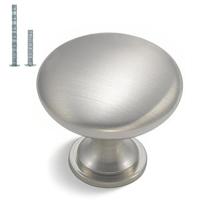 homdiy 5 Pack Round Cabinet Knobs – Brushed Nickel Zinc Alloy Drawer Pulls