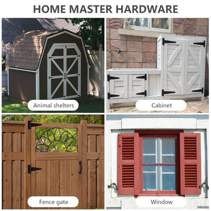 HOME MASTER HARDWARE 8in Heavy Duty Decorative Tee Hinge – 6 Pack, Black Finish