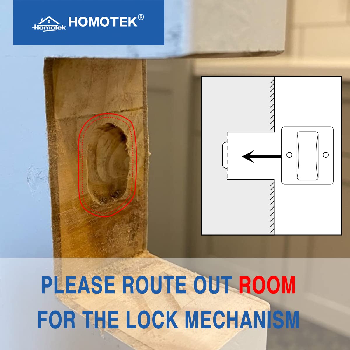HOMOTEK 2 Pack Privacy Pocket Door Lock Hardware with Pull – Reversible for 1-3/8” Doors, Brushed Nickel