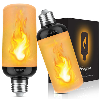 Hompavo Gen2 LED Flame Bulb - Realistic 3-Mode Flicker, IP54 Outdoor, E26 Base