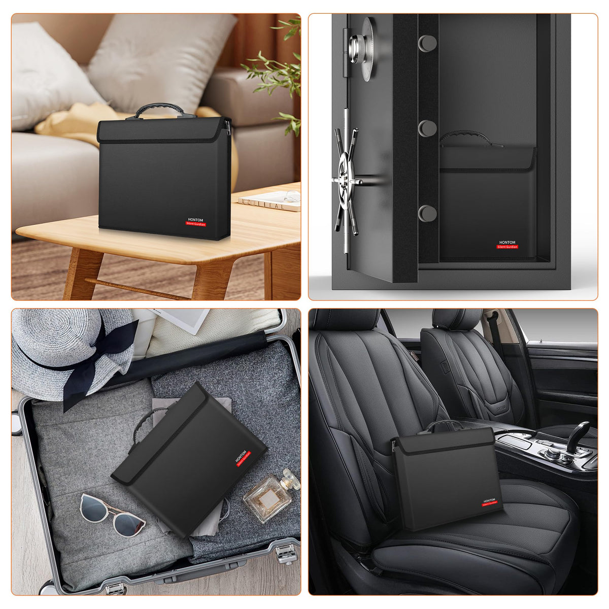 Hontom Fireproof Document Bag with 2 Pockets — 6400℉ Upgrade