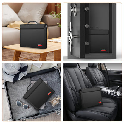 Hontom Fireproof Document Bag with 2 Pockets — 6400℉ Upgrade