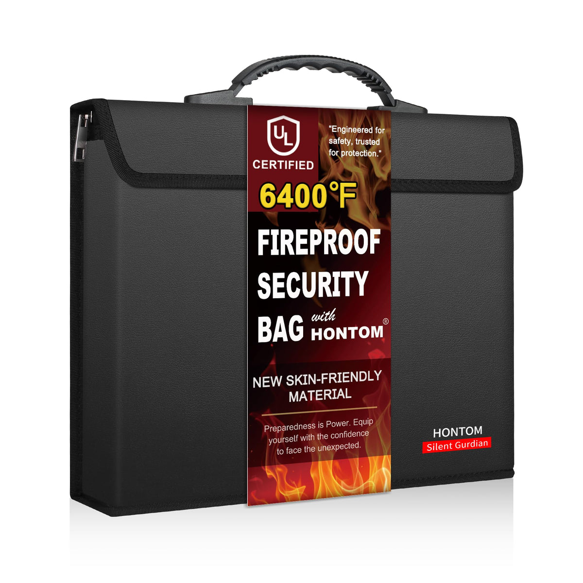 Hontom Fireproof Document Bag with 2 Pockets — 6400℉ Upgrade
