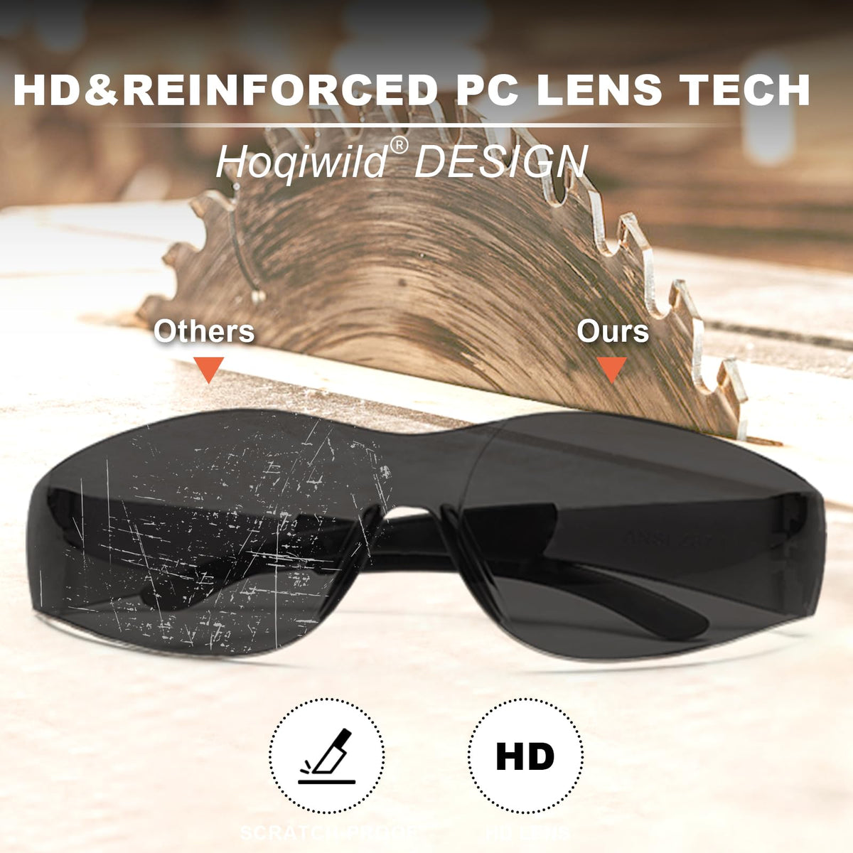 Hoqiwild ANSI Z87.1 Tinted Safety Glasses – 12 Pack Bulk
