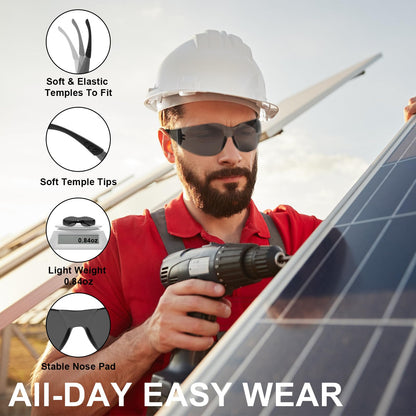 Hoqiwild ANSI Z87.1 Tinted Safety Glasses – 12 Pack Bulk