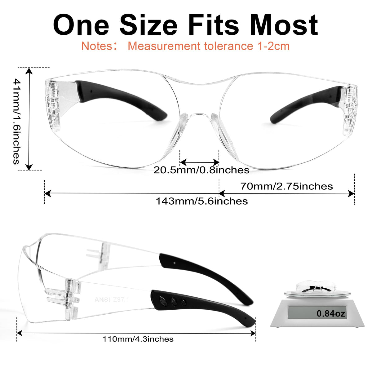 Hoqiwild ANSI Z87.1 Tinted Safety Glasses – 12 Pack Bulk