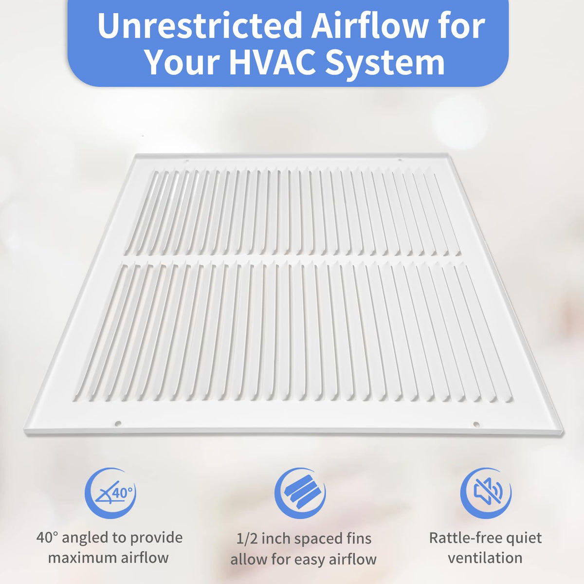 Howeall 16x12 Steel Return Air Grille – Durable Ceiling or Sidewall Vent Cover
