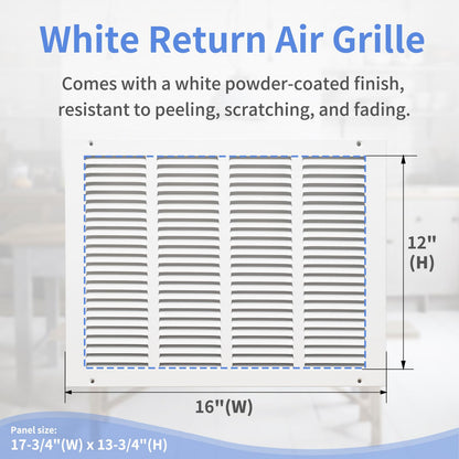 Howeall 16x12 Steel Return Air Grille – Durable Ceiling or Sidewall Vent Cover