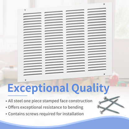 Howeall 16x12 Steel Return Air Grille – Durable Ceiling or Sidewall Vent Cover