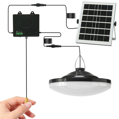 HULPPRE 3000lm Solar Shed Light — Pull String, IP65, 169 LEDs