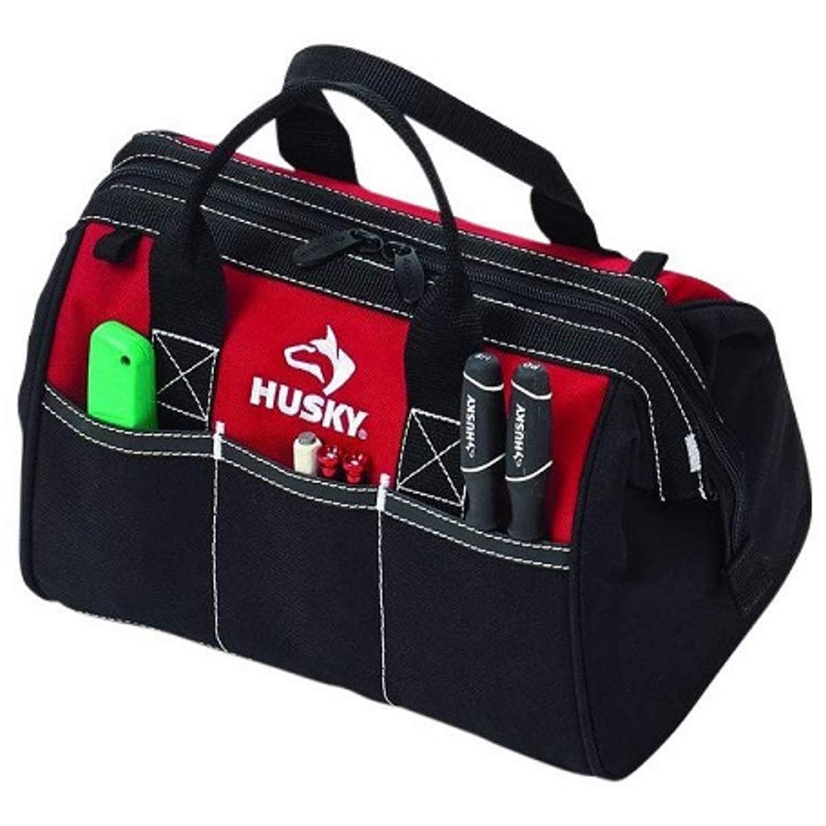 Husky 12-Inch Contractor's Tool Bag – Water-Resistant, Durable Multi-Purpose Storage