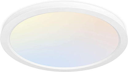 Hykolity 12-Inch Selectable CCT LED Round Flat Panel Light — 24W, 3000K/4000K/5000K, Edge-Lit, Damp Location