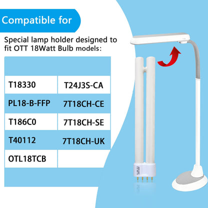 Ignixlite PL18-B 18W Replacement Tube Light Bulb for OttLite 930 lm 9-inch Type B 2-Pack