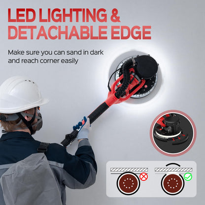 IMQUALI Drywall Sander – 2025 Upgraded 8-Amp, 7-Speed, Vacuum Dust System, LED Light