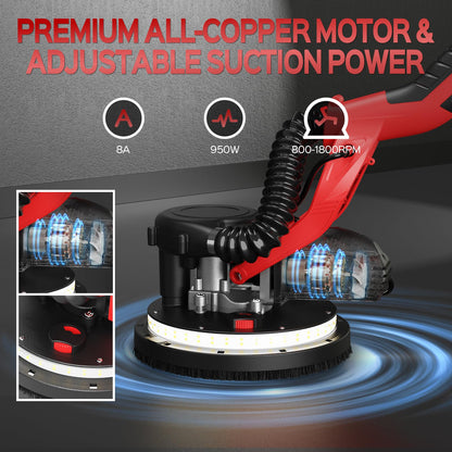 IMQUALI Drywall Sander – 2025 Upgraded 8-Amp, 7-Speed, Vacuum Dust System, LED Light
