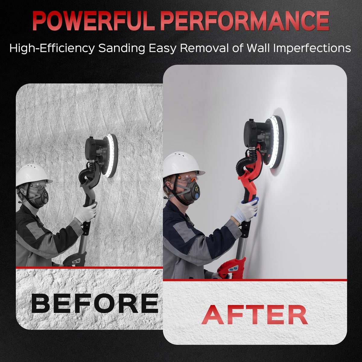 IMQUALI Drywall Sander – 2025 Upgraded 8-Amp, 7-Speed, Vacuum Dust System, LED Light