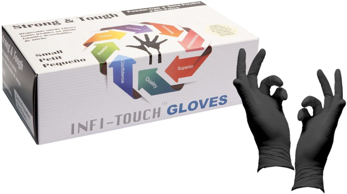 Infi-Touch Nitrile Disposable Gloves Small – Strong, Chemical-Resistant, Non-Sterile, 100-Count