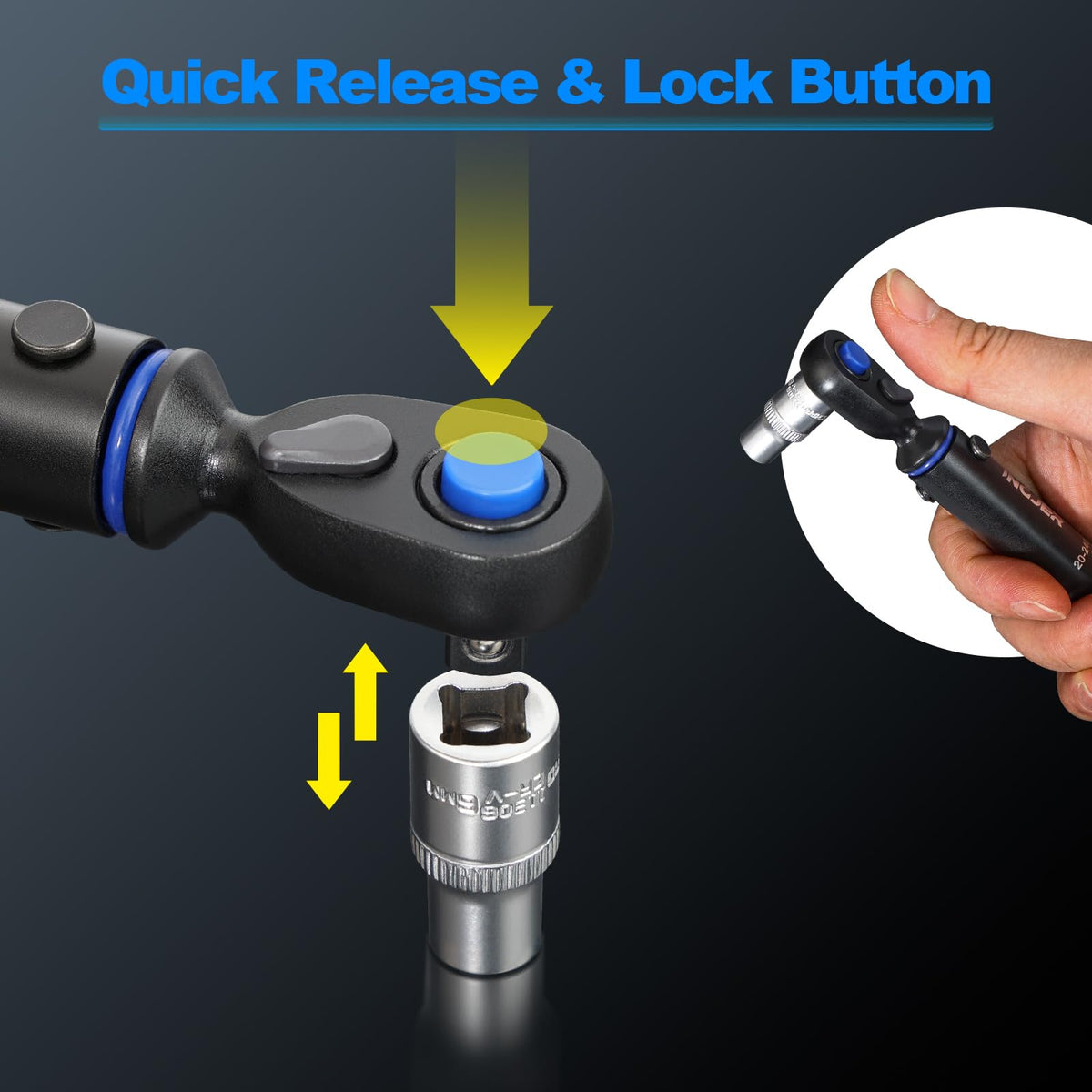 INGJER Torque Wrench – 1/4 drive Click, 20–240 in-lb, Dual-Direction, 72-Tooth