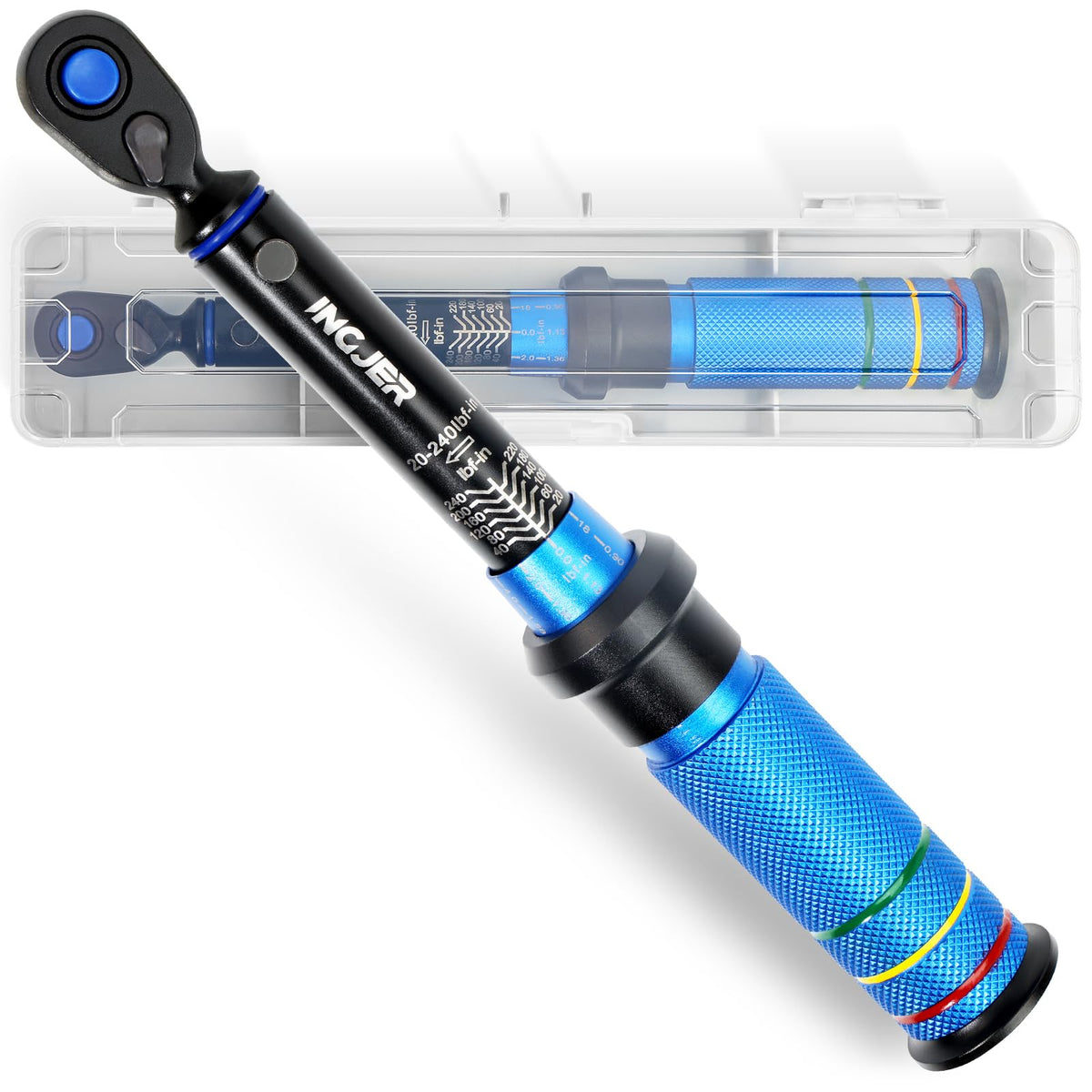 INGJER Torque Wrench – 1/4 drive Click, 20–240 in-lb, Dual-Direction, 72-Tooth