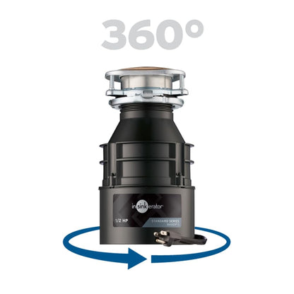 InSinkErator Badger 5 1/2 HP Garbage Disposal with Power Cord — Standard Series, Black/Gray