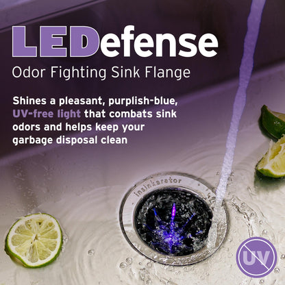 InSinkErator Evolution .75HP LED Garbage Disposal — Quiet, Odor-Defense with LED Flange