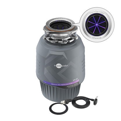 InSinkErator Evolution .75HP LED Garbage Disposal — Quiet, Odor-Defense with LED Flange