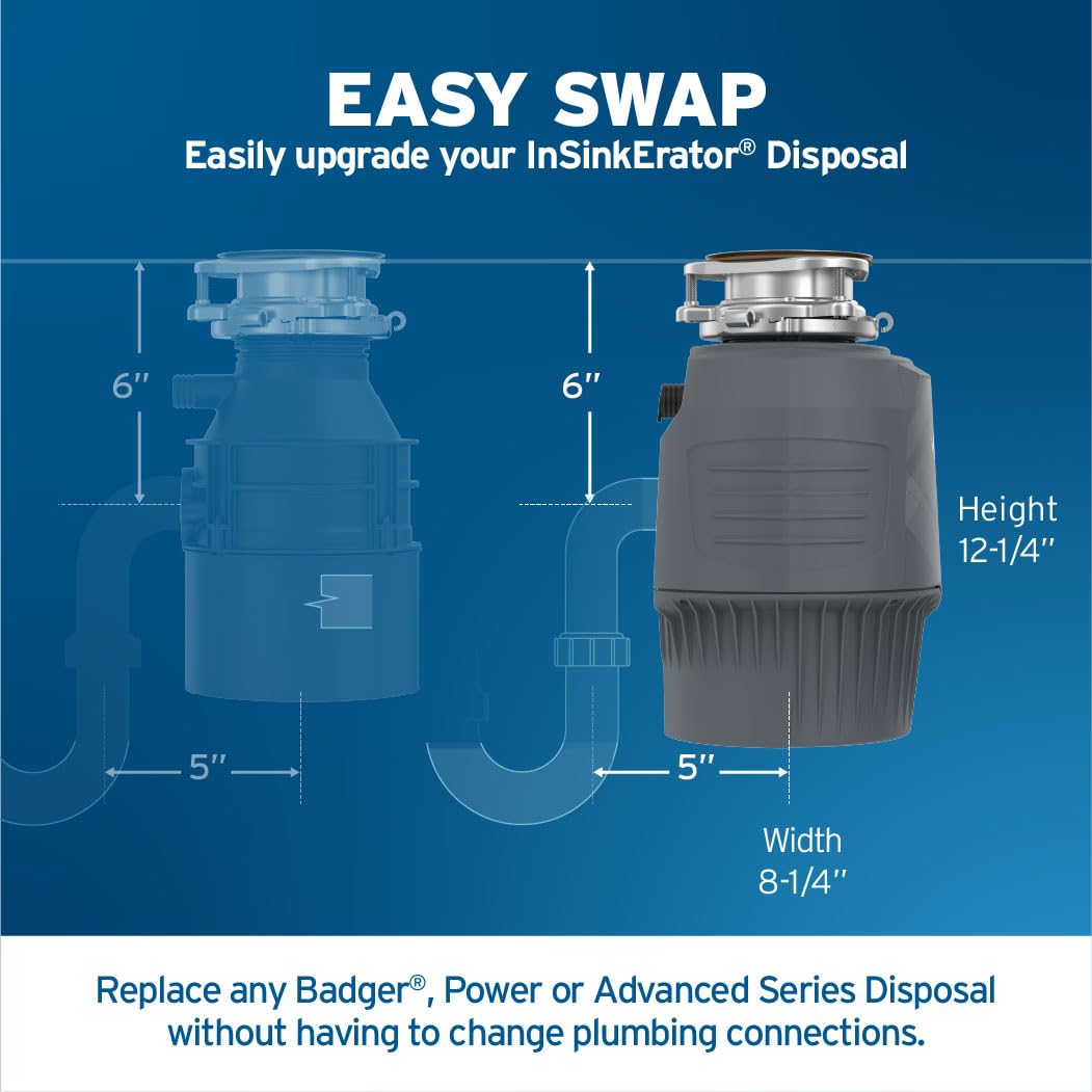 InSinkErator Evolution 0.75HP 3/4 HP EZ Connect Garbage Disposal – Quiet, Compact, Powerful