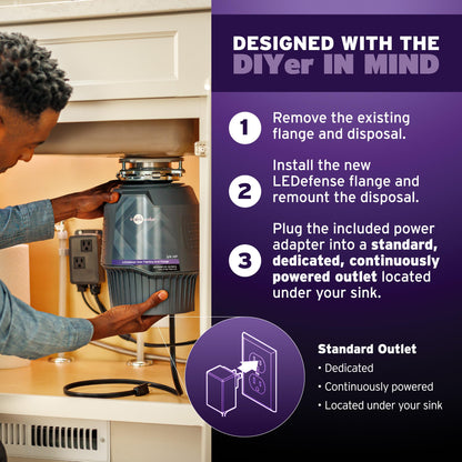 INSINKERATOR LEDefense Flange – Antimicrobial LED Accessory for Continuous-Feed Disposals