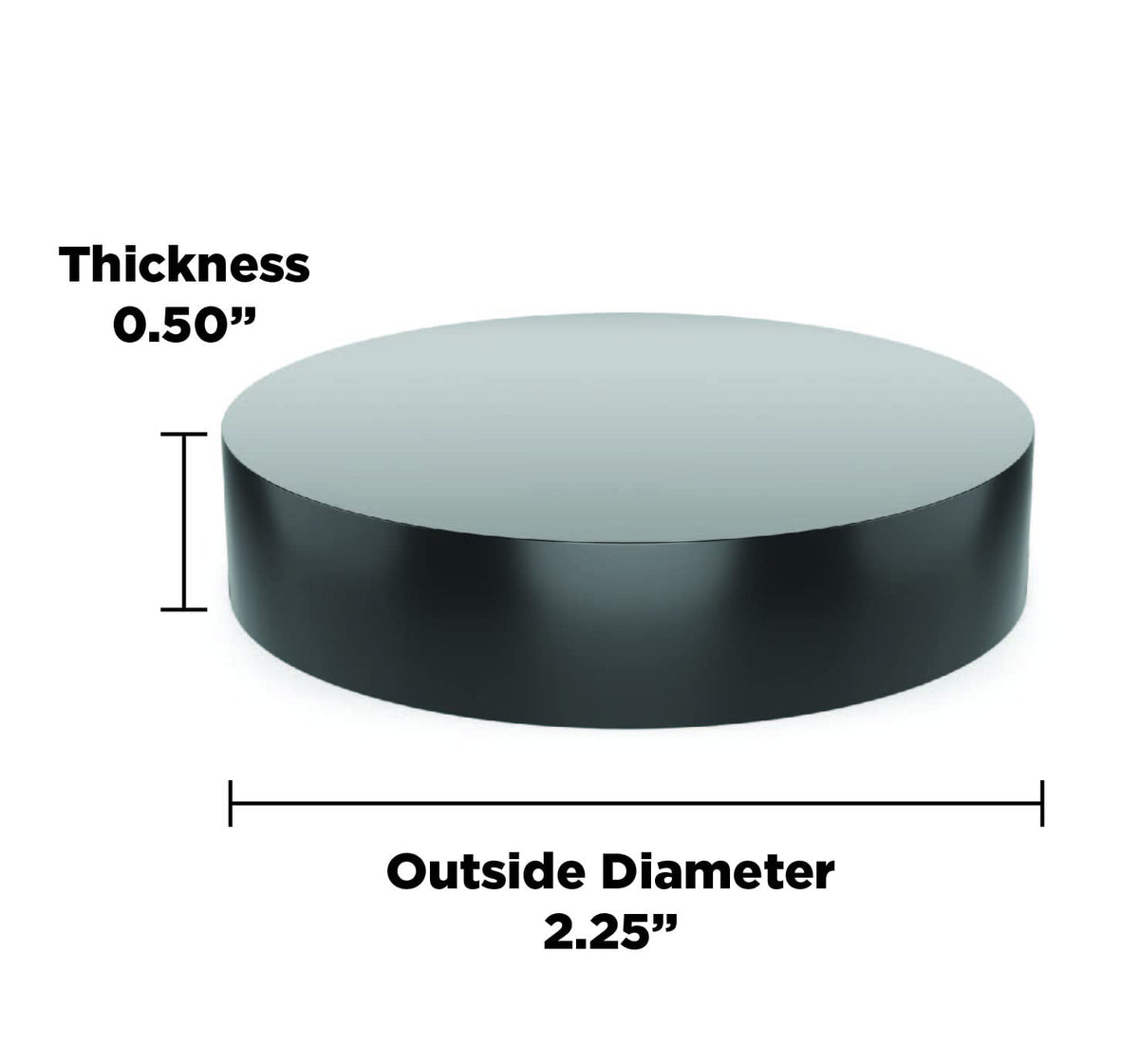 Isolate It: Sorbothane Vibration Isolation Circular Disc Pad 0.5 in Thick x 2.25 in Dia, 50 Duro – 4 Pack