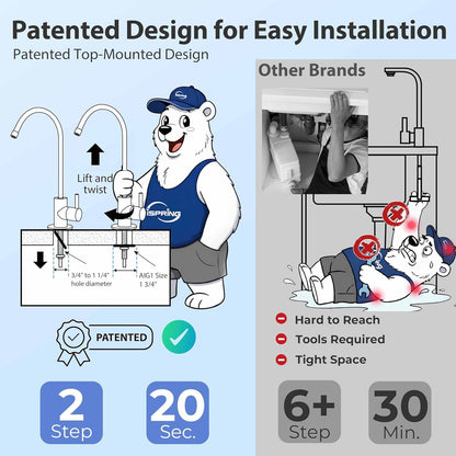 iSpring RCC7AK 75 GPD Alkaline 6-Stage RO System NSF 58