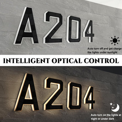 ISUNMEA 9-Inch Solar Lighted House Numbers – Waterproof LED Address Sign