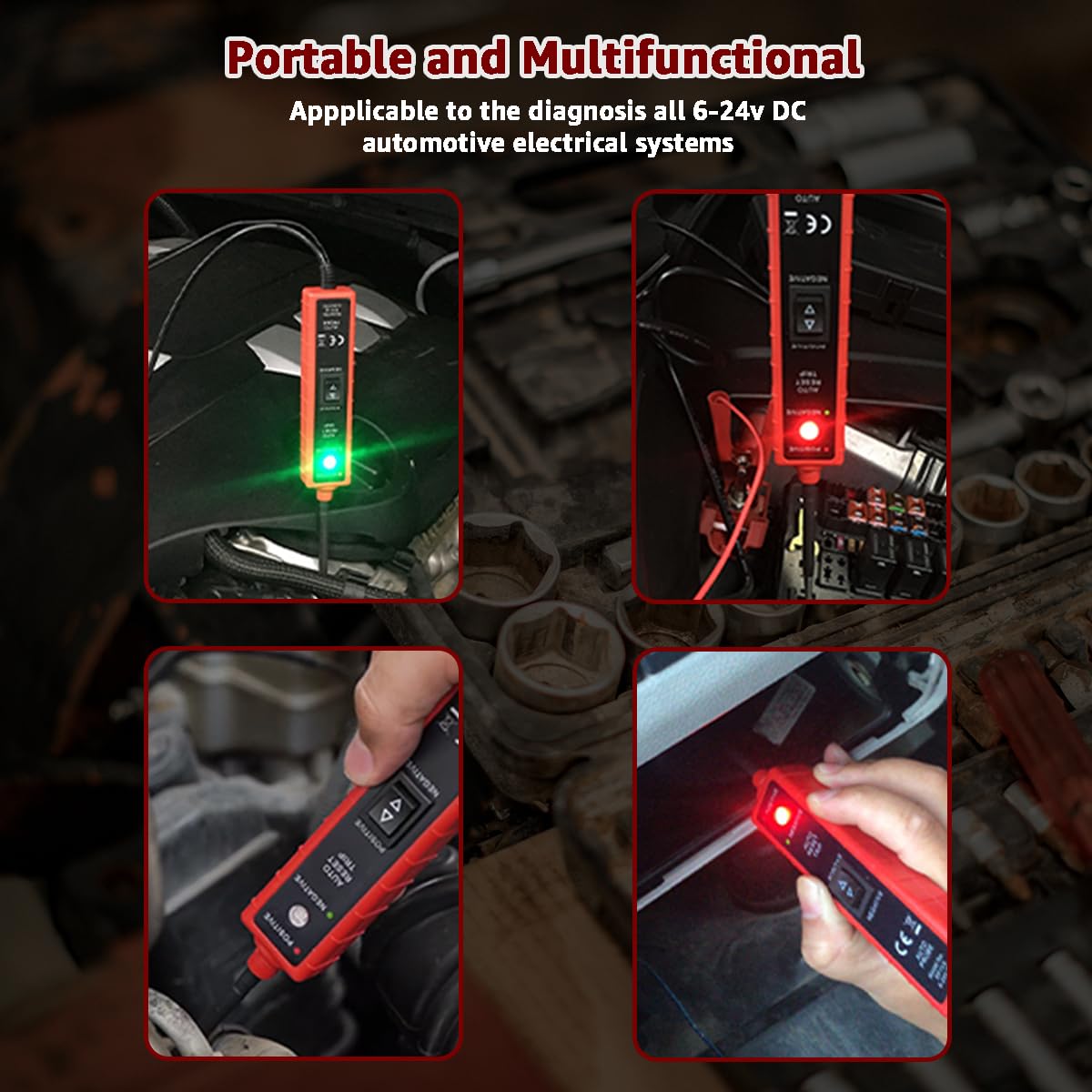 ITEQ Power Circuit Probe Tester — 6V-24V DC Auto Electrical Tester with Polarity LED & Overload Protection