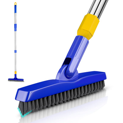 ITTAR Grout Brush with Long Adjustable Handle – V-Shape Scrub for Deep Tile Grout Cleaning
