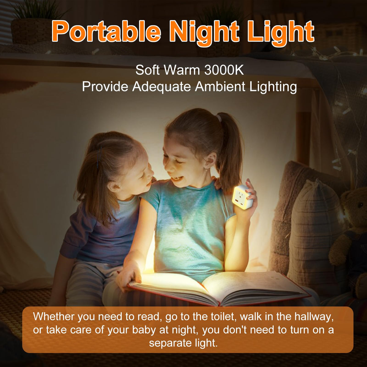 JackonLux Night Lights 2 Pack – Dusk-to-Dawn USB Wall Night Light 3000K