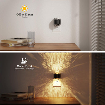 JandCase Night Lights 2-Pack – 3000K Galaxy Star Projector with Auto Sensor