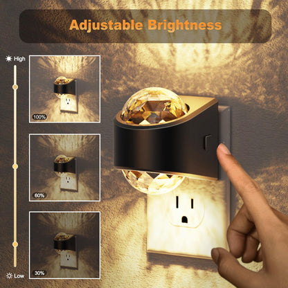 JandCase Night Lights 2-Pack – 3000K Galaxy Star Projector with Auto Sensor