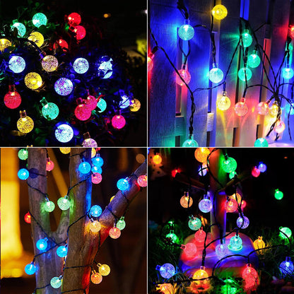 Jedavai Solar String Lights Outdoor 100 LED 40ft Multi-Color Crystal Globe – 8 Modes, Waterproof