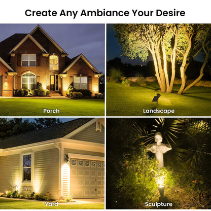 JEJOT 8 Pack Solar Lights Outdoor IP65 3000K Warm White | 2 Lighting Modes