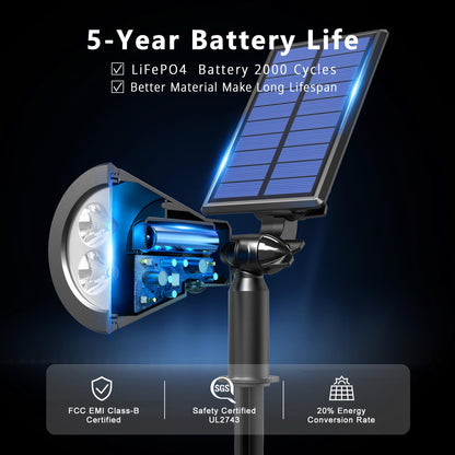 JEJOT 8 Pack Solar Lights Outdoor IP65 3000K Warm White | 2 Lighting Modes