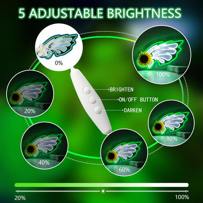 JFLLamp Eagles Neon Sign - LED Wall Decor for Bedroom, Dorm & Man Cave