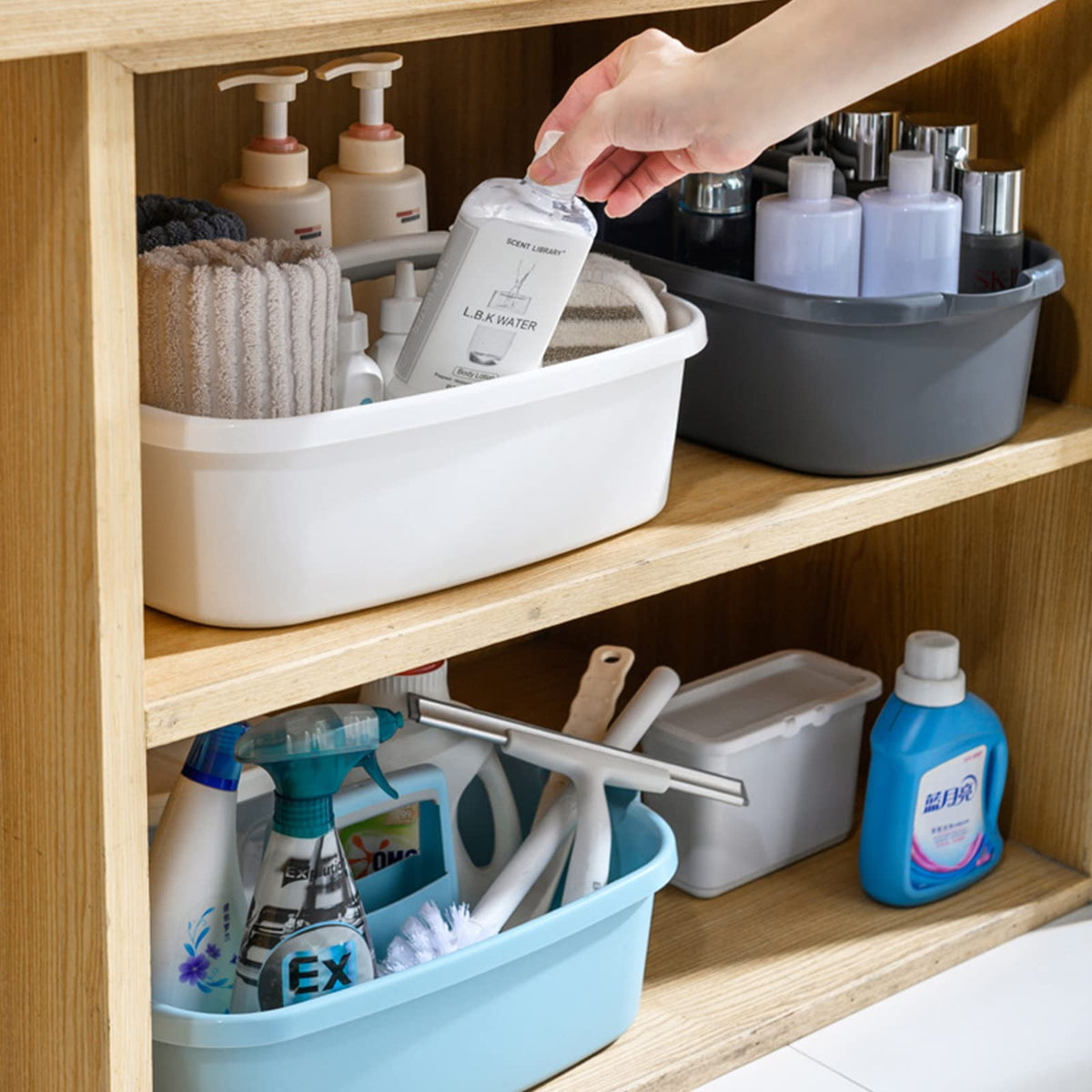 JiatuA Large Cleaning Caddy with Handle | Portable Storage Organizer